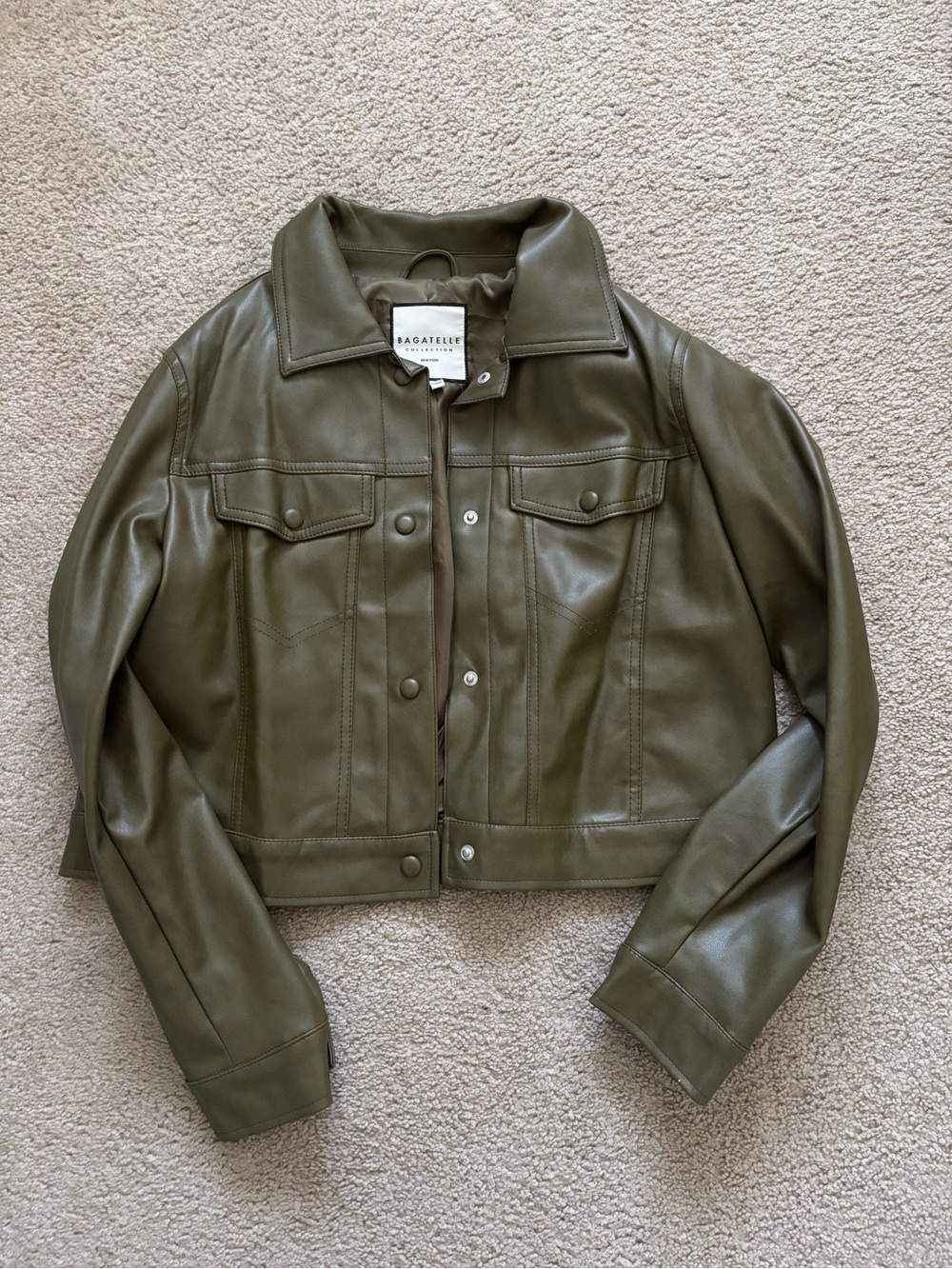 NWOT Bagatelle Collection Women’s Faux Leather Jacket Brown